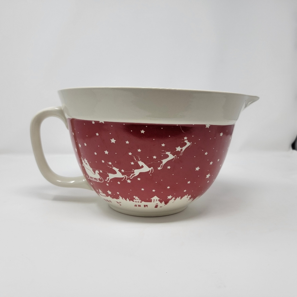 The Bakeshop by Master Class Santa's Trip Ceramic Mixing Bowl Christmas
